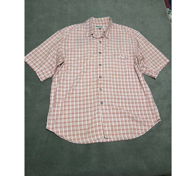 Magellan Sportswear Mens Shirt Large Plaid Slanted Pocket - Picture 1 of 11